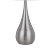 Ege Table Lamp Set of 2- Teardrop Brushed Steel Base- White Shade