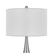 Ege Table Lamp Set of 2- Teardrop Brushed Steel Base- White Shade