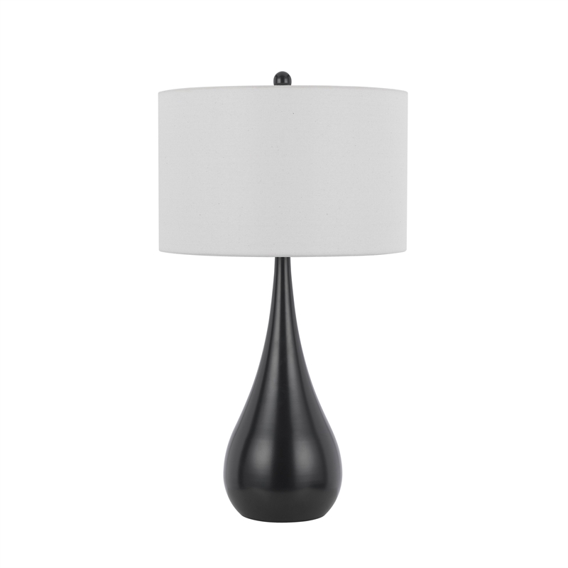 Ege Table Lamp Set of 2- Teardrop Bronze Metal Base- White Shade
