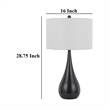 Ege Table Lamp Set of 2- Teardrop Bronze Metal Base- White Shade
