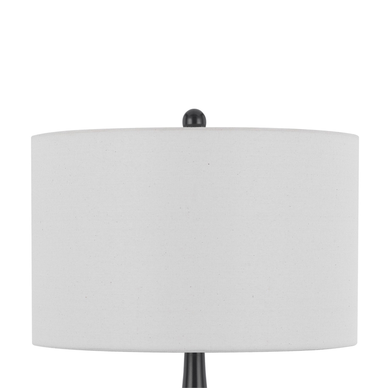 Ege Table Lamp Set of 2- Teardrop Bronze Metal Base- White Shade