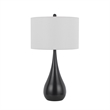 Ege Table Lamp Set of 2- Teardrop Bronze Metal Base- White Shade