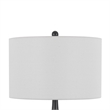Ege Table Lamp Set of 2- Teardrop Bronze Metal Base- White Shade