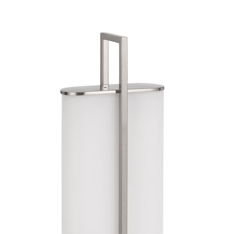 Mora Table Lamp Acrylic Shade- 2 USB- LED Lights- Chrome Steel 23 Inch