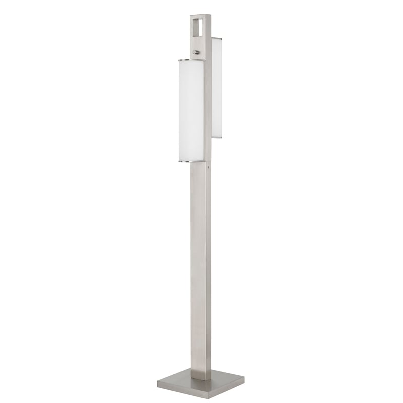 Mora Floor Lamp w Dimmer Switch- 2 Ports- Dual LED- Chrome 61 Inch
