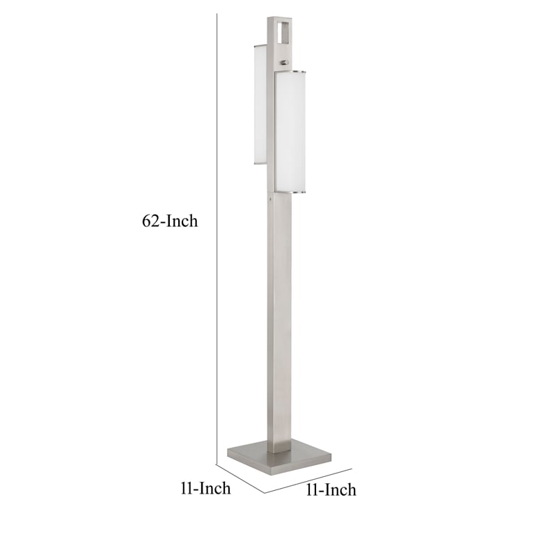 Mora Floor Lamp w Dimmer Switch- 2 Ports- Dual LED- Chrome 61 Inch