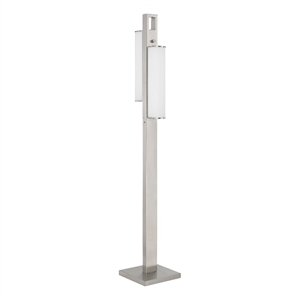 Mora Floor Lamp w Dimmer Switch- 2 Ports- Dual LED- Chrome 61 Inch
