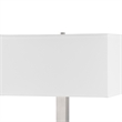 Colm Table Lamp- 2 Ports and 2 Power Outlets- Brushed Steel 21 Inch