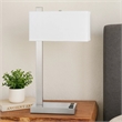 Nacy Table Lamp- 1 Power Outlet and USB Port- Chrome Steel 25 Inch