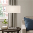 Nacy Table Lamp- 1 Power Outlet and USB Port- Chrome Steel 25 Inch