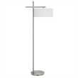 Lavy Floor Lamp- Slim Chrome Pole Base- White Hardback Shade 62 Inch