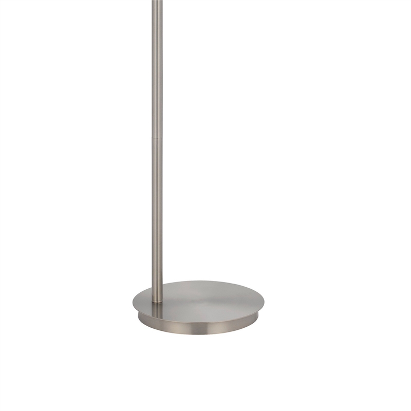 Lavy Floor Lamp- Slim Chrome Pole Base- White Hardback Shade 62 Inch
