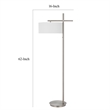 Lavy Floor Lamp- Slim Chrome Pole Base- White Hardback Shade 62 Inch