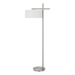 Lavy Floor Lamp- Slim Chrome Pole Base- White Hardback Shade 62 Inch