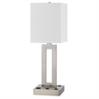 Arny Table Lamp- 1 Outlet- 2 USB- Slim Cutout Steel Base- 24 Inch