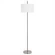 Ano Floor Lamp- Slim Frame- White Drum Shade- Chrome Metal 67 Inch