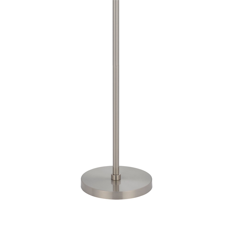 Ano Floor Lamp- Slim Frame- White Drum Shade- Chrome Metal 67 Inch