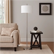 Ano Floor Lamp- Slim Frame- White Drum Shade- Chrome Metal 67 Inch