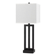 Haney Table Lamp- 1 Outlet- USB Port- Bronze Slim Keyhole Base 30 Inch