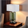 Saba Table Lamp with 3 Bulb- 4 Way Socket Switch- Silver Metal 27 Inch