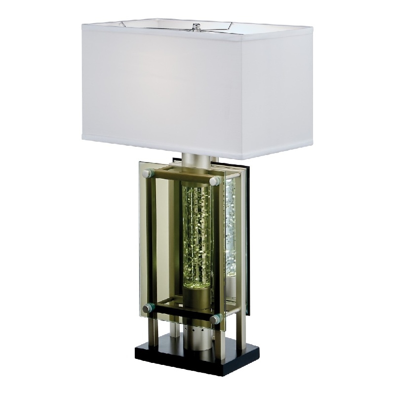 Saba Table Lamp with 3 Bulb- 4 Way Socket Switch- Silver Metal 27 Inch