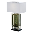 Saba Table Lamp with 3 Bulb- 4 Way Socket Switch- Silver Metal 27 Inch