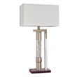 Mandy Table Lamp with Ripple Textured Glass Tube- Silver Metal 29 Inch
