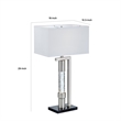 Mandy Table Lamp with Ripple Textured Glass Tube- Silver Metal 29 Inch