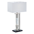 Mandy Table Lamp with Ripple Textured Glass Tube- Silver Metal 29 Inch