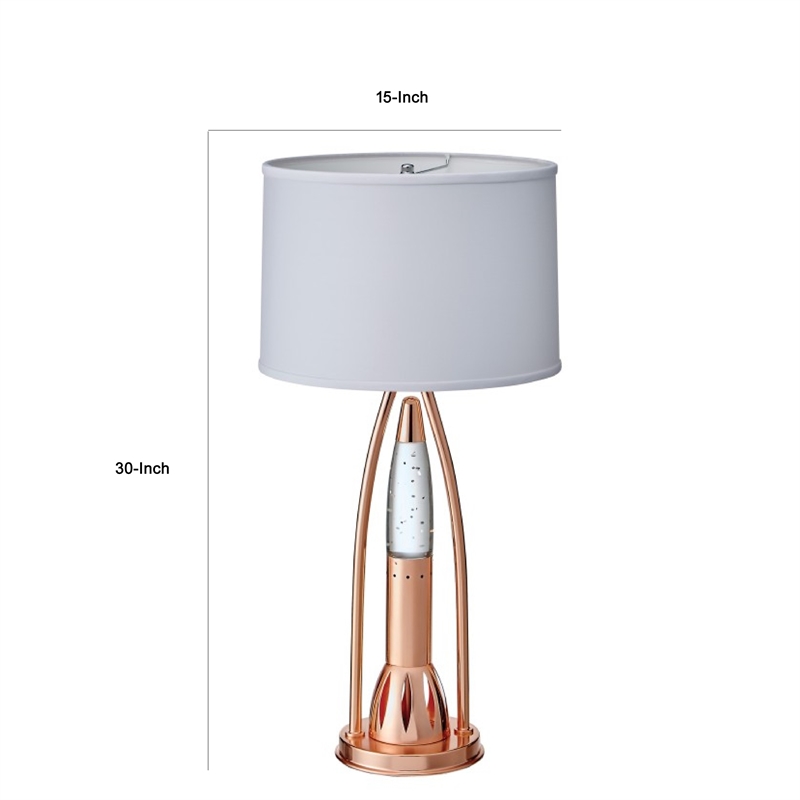 Gerry Table Lamp with 3 Bulb 4 Way Socket Switch- Copper Metal 30 Inch