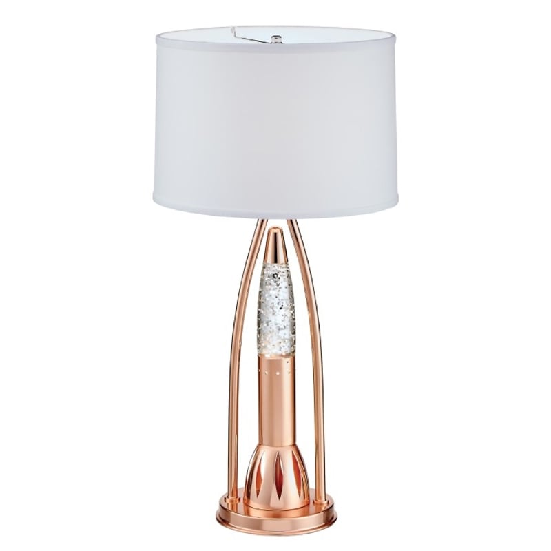 Gerry Table Lamp with 3 Bulb 4 Way Socket Switch- Copper Metal 30 Inch