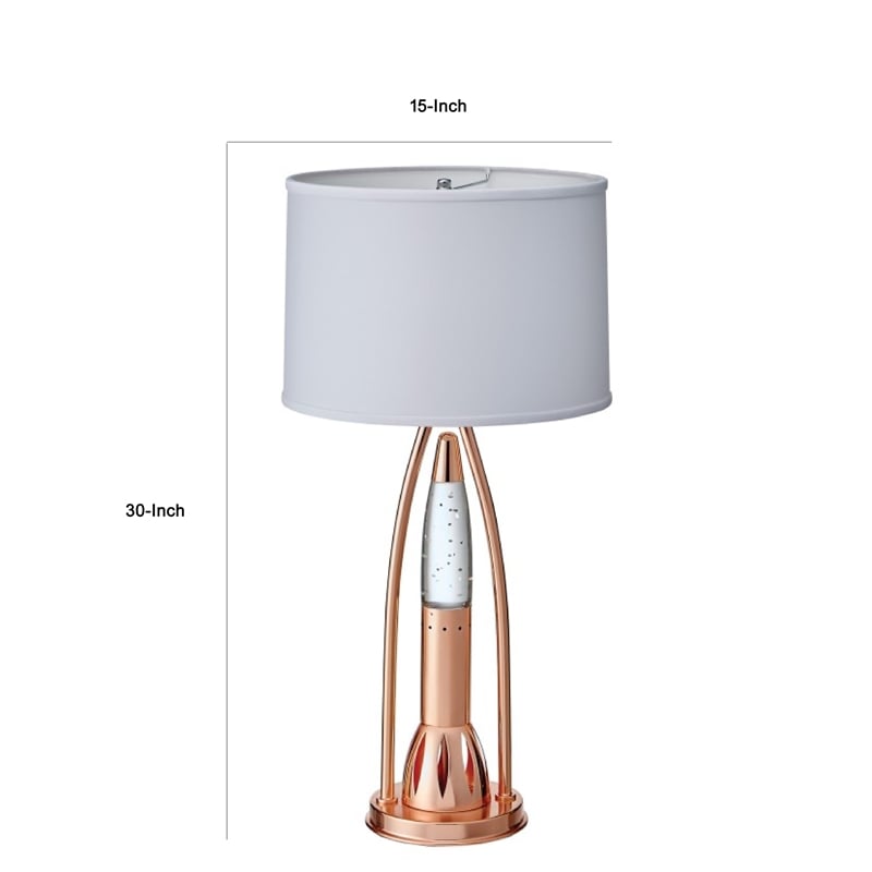 Gerry Table Lamp with 3 Bulb 4 Way Socket Switch- Copper Metal 30 Inch