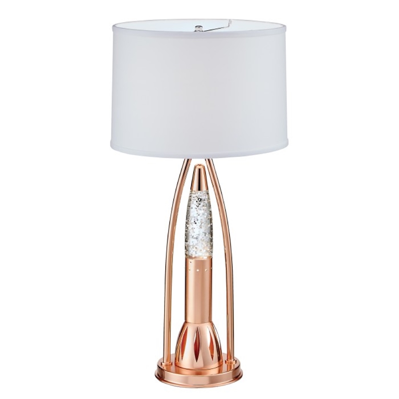 Gerry Table Lamp with 3 Bulb 4 Way Socket Switch- Copper Metal 30 Inch