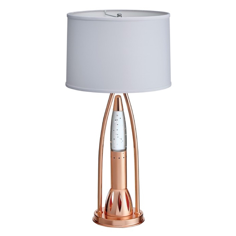 Gerry Table Lamp with 3 Bulb 4 Way Socket Switch- Copper Metal 30 Inch