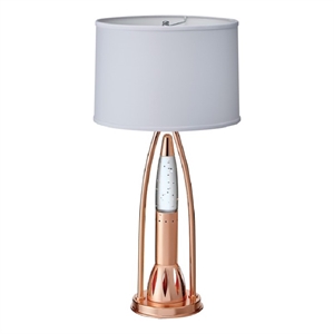 Gerry Table Lamp with 3 Bulb 4 Way Socket Switch- Copper Metal 30 Inch