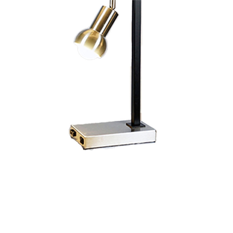 Limy 2pc Table Lamp Set- White Shade- Chrome and Black Frame- 29 Inch