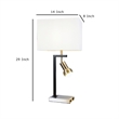 Limy 2pc Table Lamp Set- White Shade- Chrome and Black Frame- 29 Inch