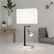 Limy 2pc Table Lamp Set- White Shade- Chrome and Black Frame- 29 Inch