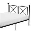 Leu Full Platform Bed- X Panel Accents with Medallion Centers- Black Metal
