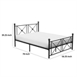 Leu Full Platform Bed- X Panel Accents with Medallion Centers- Black Metal