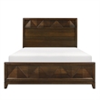Nibo Queen Size Platform Bed- Modern Rustic- Walnut Brown Solid Wood