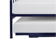 Ziva Daybed with Lift Up Trundle- Navy Blue Metal Frame- Folding Legs
