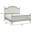 Ugo Queen Bed- Slatted Arched Headboard- Finial Accents- Gray Wood Frame