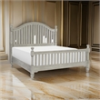 Ugo Queen Bed- Slatted Arched Headboard- Finial Accents- Gray Wood Frame