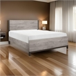 Deena Queen Bed- Painted Metal Finished Accents- Light Gray Wood Frame