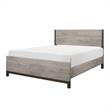 Deena Queen Bed- Painted Metal Finished Accents- Light Gray Wood Frame