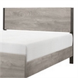 Deena Queen Bed- Painted Metal Finished Accents- Light Gray Wood Frame