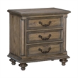 Chantel 4 Pc Queen Bedroom Set- Velvet Sleigh Design- Weathered Wood