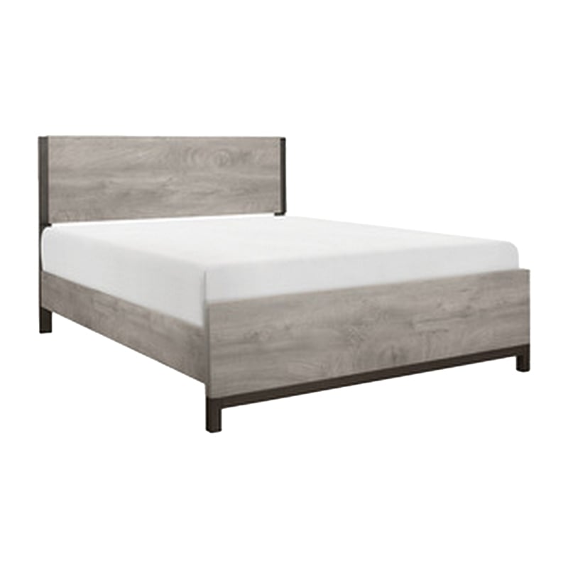 Zephyr 4 Pc Queen Size Bedroom Set- Light Gray- Brown- Modern Style