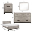 Zephyr 4 Pc Queen Size Bedroom Set- Light Gray- Brown- Modern Style